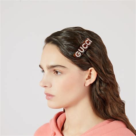 gucci hair barrette replica|Tortoiseshell Resin Crystal Gucci Single Hair Barrette With .